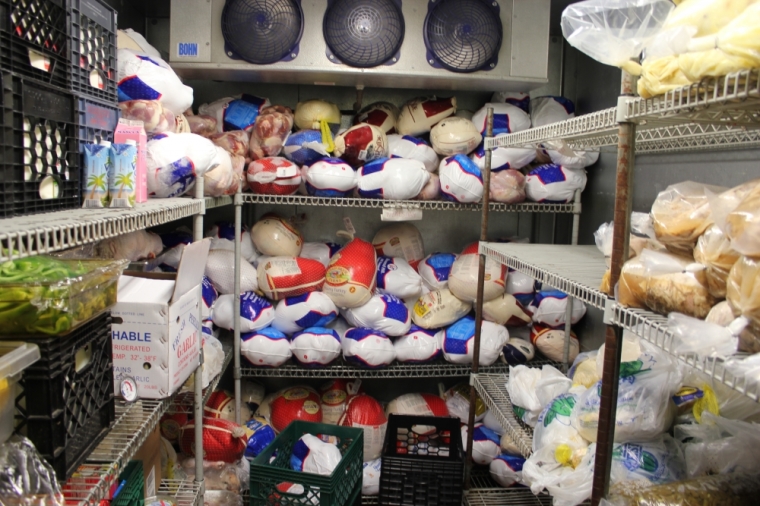 Turkeys stocked at the pantry at the Bowery Mission in Lower Manhattan on Nov. 19, 2012.