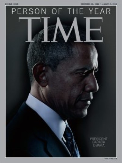 President Barack Obama Time Magazine 'Person of the Year' for 2012 cover of Dec. 31 - January 7 issue.