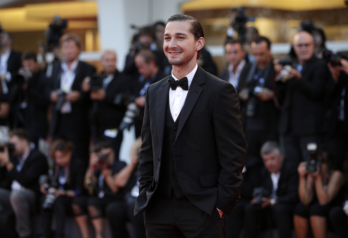 Actor Shia LaBeouf poses on the red carpet during a screening for the movie 'The Company You Keep' at the 69th Venice Film Festival September 6, 2012.
