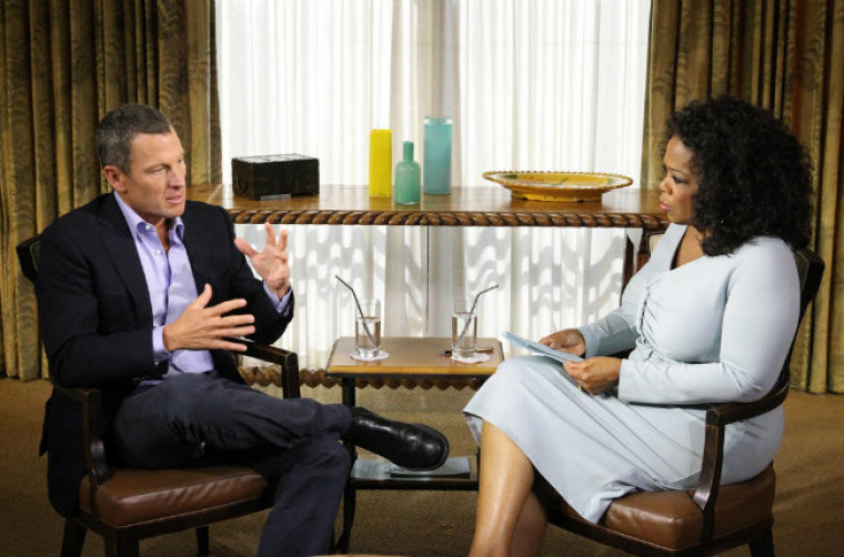 Lance Armstrong with Oprah Winfrey