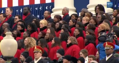 The Brooklyn Tabernacle Choir performs at President Barack Obama's second inauguration ceremony on Jan. 21, 2013.