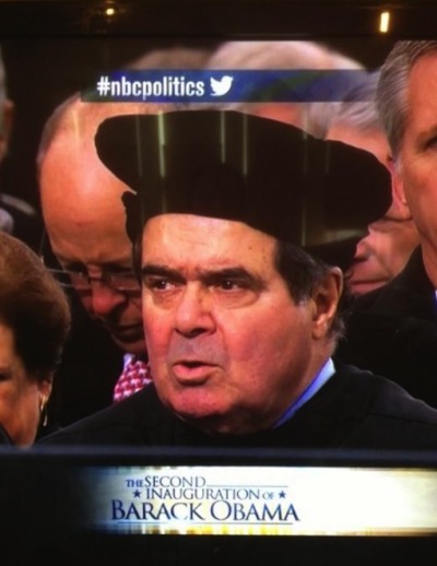 Supreme Court Justice Antonin Scalia at President Barack Obama's inauguration, Jan. 21, 2013.