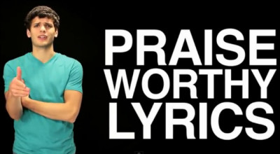Jordan Taylor is seen in Blimey Cow's recent YouTube video, 'How to Write a Worship Song (In 5 Minutes or Less).'