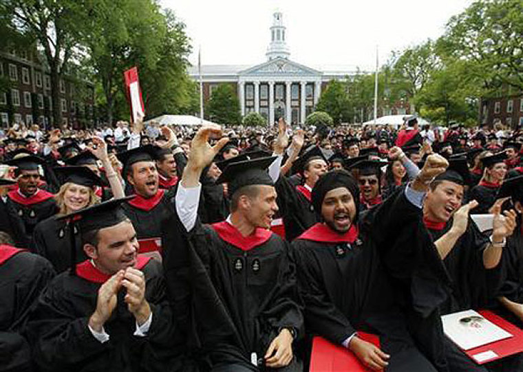 Harvard Business School students at graduation