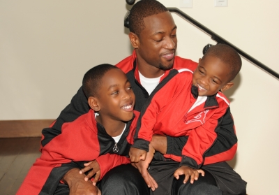Dwyane Wade and his sons.