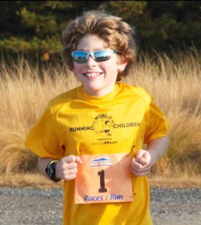 Nine-year-old marathon runner Nikolas Toocheck