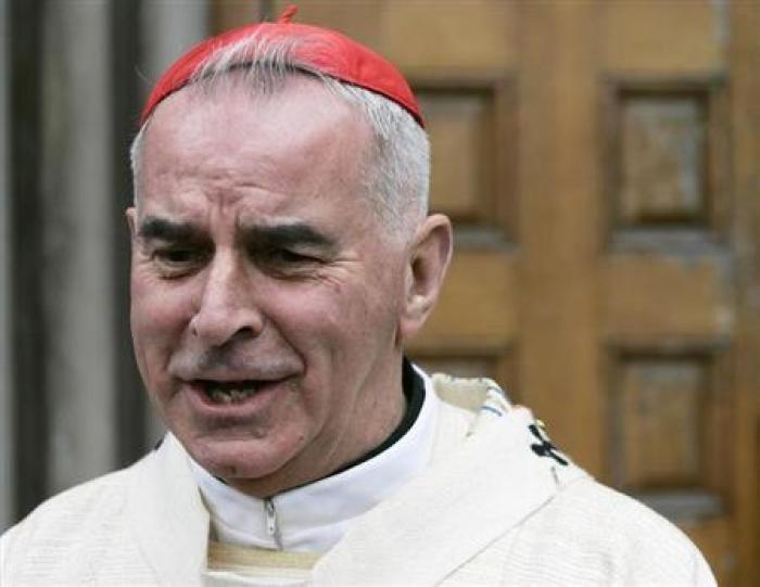 Cardinal Keith O'Brien is seen speaking to the media outside St.Mary's Cathedral in Edinburgh, Scotland in this May 31, 2007 file photograph.