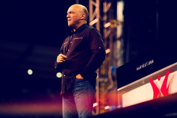 Evangelist Greg Laurie during a Harvest outreach event in 2012, (FILE)