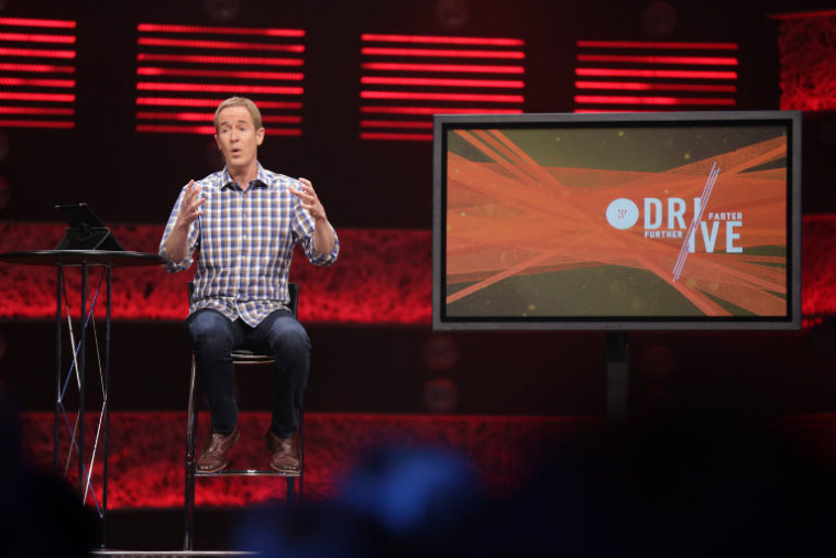 Andy Stanley, senior pastor of North Point Community Church and founder of North Point Ministries, speaks to pastors and ministry leaders gathered at the Drive Conference in Alpharetta, Ga., Tuesday, March 12, 2012.