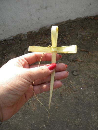 A cross held at a 2010 Palm Sunday Service in rural East India.