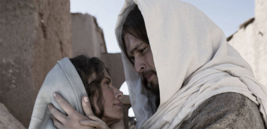 Jesus and his mother Mary in a scene from The History Channel's