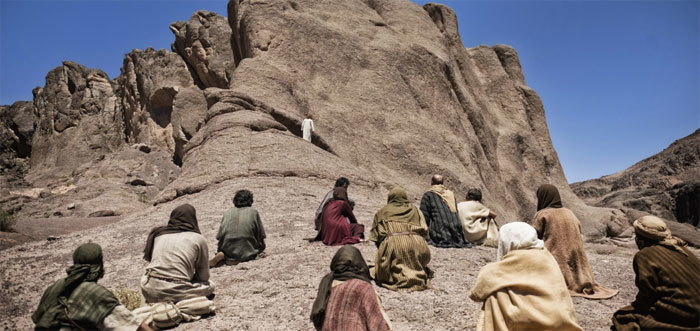 Jesus delivers the Sermon on the Mount in a scene from The History Channel's 'The Bible' on Sunday, March 24, 2013.