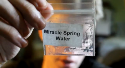 A sample of Peter Popoff's debt cancelling miracle spring water.