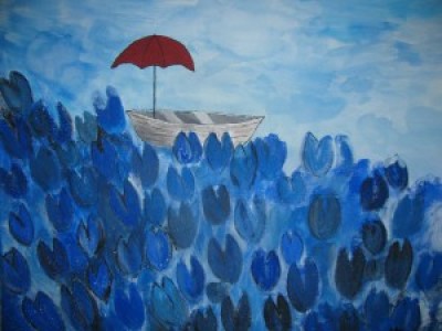 Painting of a boat by a victim of sex trafficking in America.