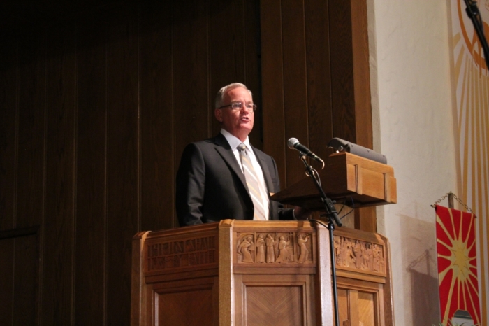 Bill Hybels, senior pastor at Willow Creek Community Church in South Barrington, Ill., speaking at Church of the Reformation, Washington, D.C., April 17, 2013.