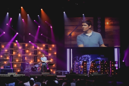 Matt Chandler, who is the lead teaching pastor at The Village Church in the Dallas-Fort Worth area, talked about a "majestic" God during a main session at Catalyst West, April 18, 2013.