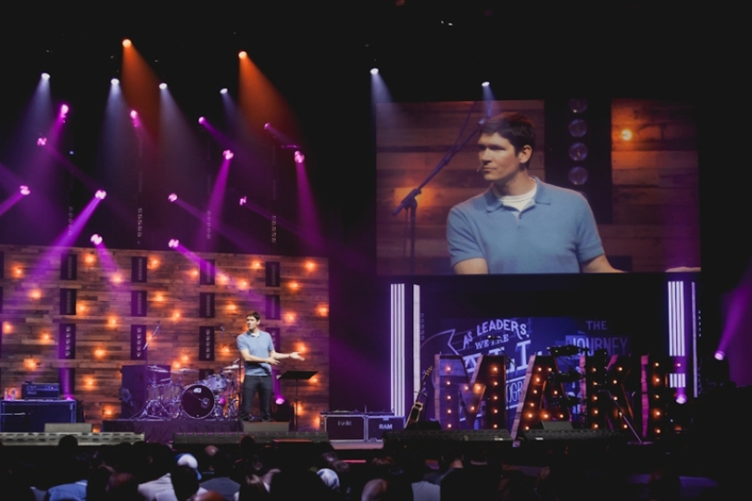 Matt Chandler, who is the lead teaching pastor at The Village Church in the Dallas-Fort Worth area, talked about a "majestic" God during a main session at Catalyst West, April 18, 2013.