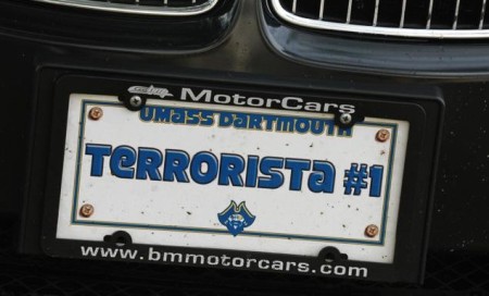 A "Terrorista #1" license plate has sparked further controversy after being found on a car owned by friends of the Boston bombing suspects.