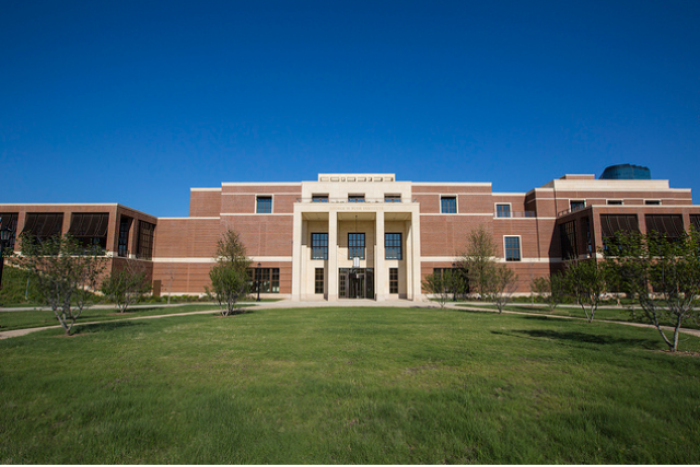 Entrance to the George W. Bush Institute in Dallas, Texas, on April 12, 2013.