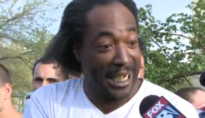 Charles Ramsey speaks to a local news reporter on Monday and describes how he came to save Amanda Berry who escaped from a neighbor's house after allegedly being held captive for 10 years inside a home on Seymour Avenue in Cleveland, Ohio, May 7, 2013.