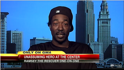 Cleveland hero Charles Ramsey during an interview on ABC's 'Good Morning America'.