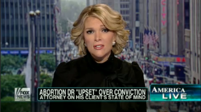 Fox News host Megyn Kelly interviews Jack McMahon, defense attorney for abortionist Kermit Gosnell, 72, who is serving life in prison for the deaths of three babies born alive during late-term abortions, and involuntary manslaughter in the death of one patient. May 22, 2013.