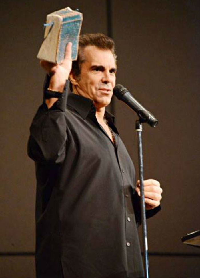 Popular Christian musician and evangelist Carman Licciardello appears in this April 2013 public Facebook photo taken at a concert at Knoxville Christian Center in Tennessee.