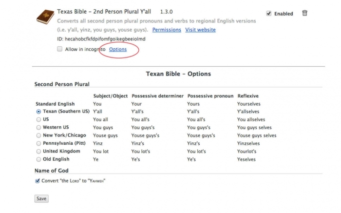 This image shows options from John Dyer's Texas Bible plugin.