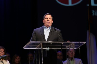 LifeWay Christian Resources President Thom S. Rainer gives a presentation during the annual SBC meeting on Tuesday, June 11, 2013.