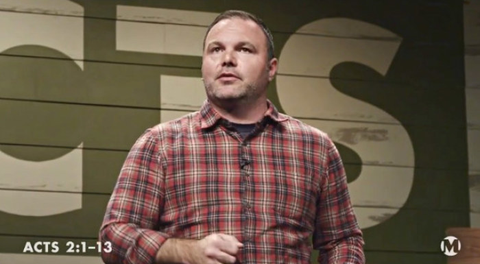 Mark Driscoll, pastor of Mars Hill Church in Seattle, Wash., preaches about the gift of tongues on June 9, 2013.
