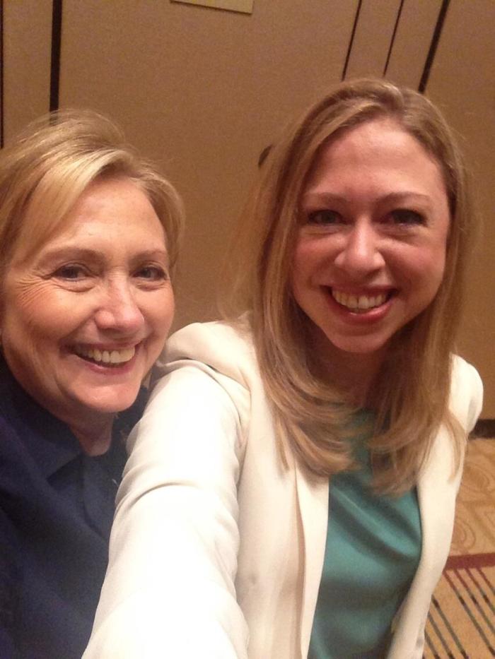 Hillary and Chelsea Clinton's first 'selfie.'