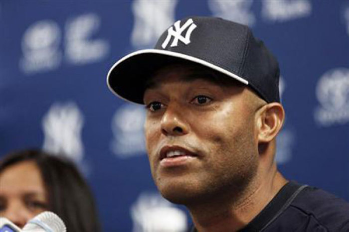 New York Yankees pitcher Mariano Rivera announces he will retire at the end of the season during a press conference ahead of the Yankees' MLB baseball game March 9, 2013 at Steinbrenner Field in Tampa, Florida.
