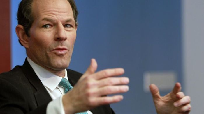 Former New York governor Eliot Spitzer speaks at the Reuters Global Financial Regulation Summit in New York.