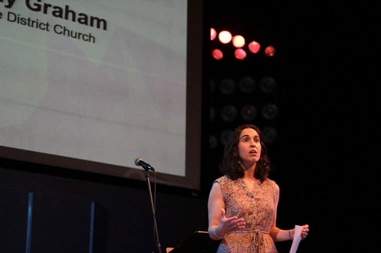 Amy Graham, co-founder of DC127, at a DC127 multi-church gathering in Summer 2013.