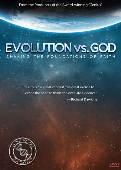 The DVD cover photo for Ray Comfort's new Evolution VS. God film.