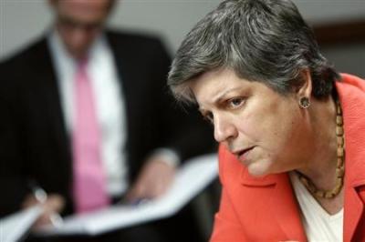 U.S. Homeland Security Secretary Janet Napolitano listens to a reporter's question during the Reuters Cybersecurity Summit in Washington, May 14, 2013.