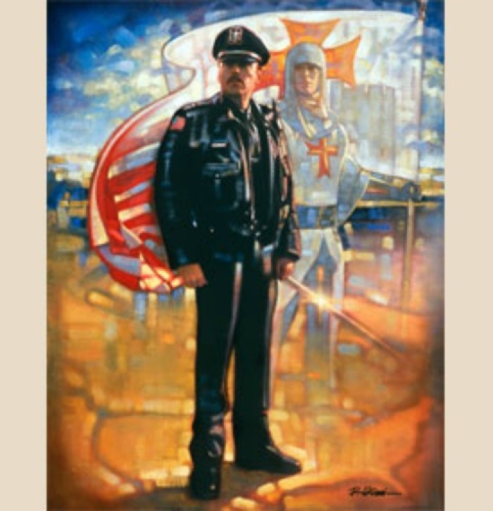 Part of the five painting Heroes Series…Blessed Are the Peacemakers honors the continued sacrifice that is embodied on a daily basis by officers across the world.