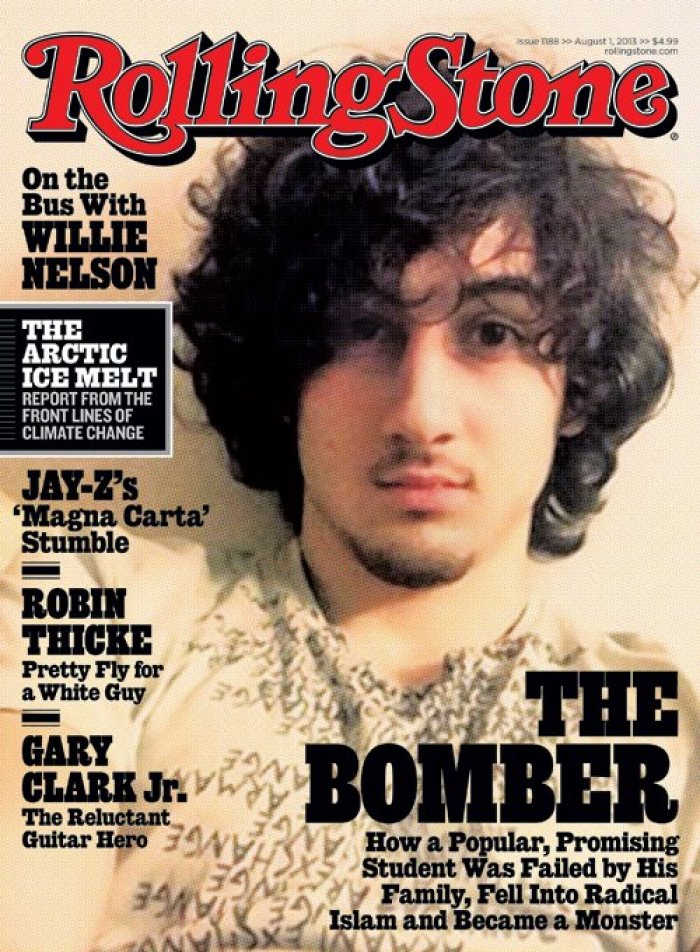 Rolling Stone magazine cover of Boston marathon bombing suspect Dzhokhar Tsarnaev posted on July 2013.