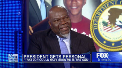 Bishop T.D. Jakes of The Potter's House in Dallas, Texas, appears on 'Fox & Friends' Tuesday, July 23, 2013.