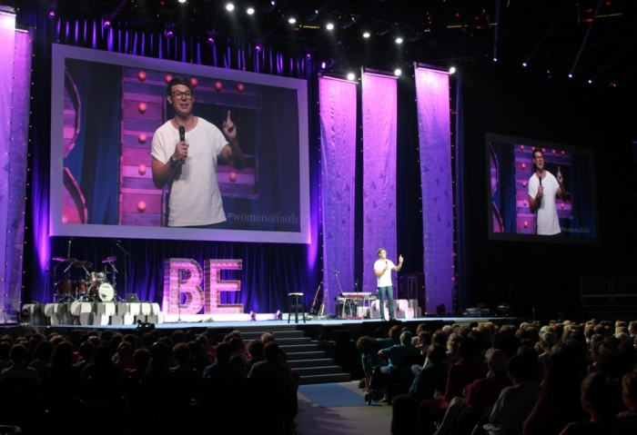Pastor Judah Smith speaks at the Women of Faith Conference on Saturday, Aug. 17, 2013, in Washington, D.C.