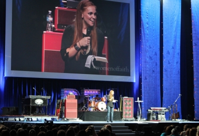 Angie Smith takes the stage at the Women of Faith conference on Saturday, August 17, 2013, in Washington, D.C.