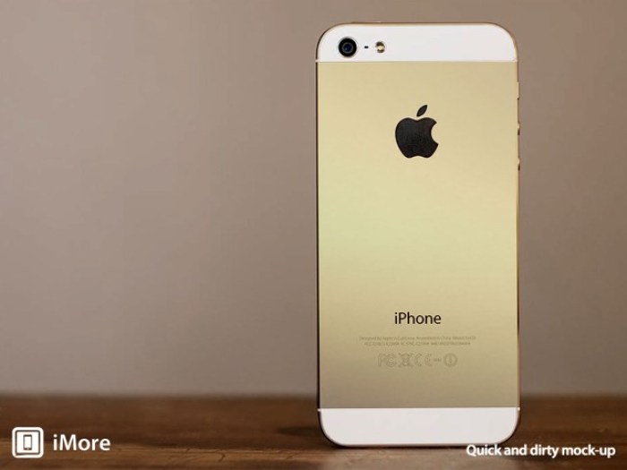 A picture of the gold or champagne model of the iPhone 5S/6
