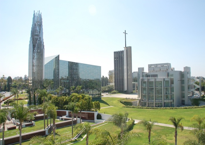 Christ Cathedral, formerly known as Crystal Cathedral. Since 2012, the Cathedral has been in possession of the Roman Catholic Diocese of Orange.