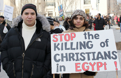 Coptic Christian protestors