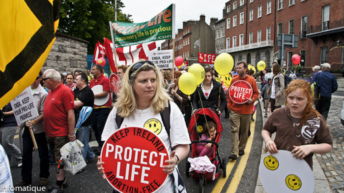 Pro-life protestors rally against abortion in July 2011