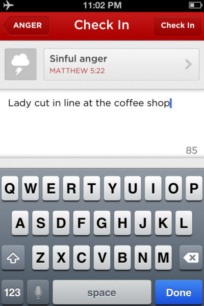 An image of the interface for the Heartstrings App by Christian Apps LLC.