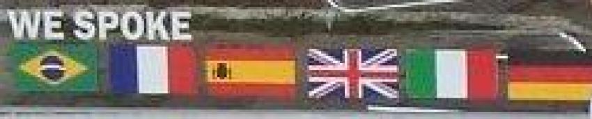 &nbsp;Translation: We speak the following languages.