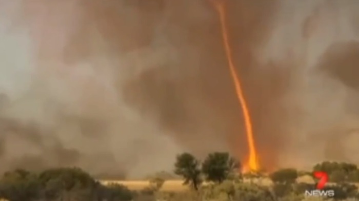 Fire tornado in Alice Springs, Australia. September, 2012.