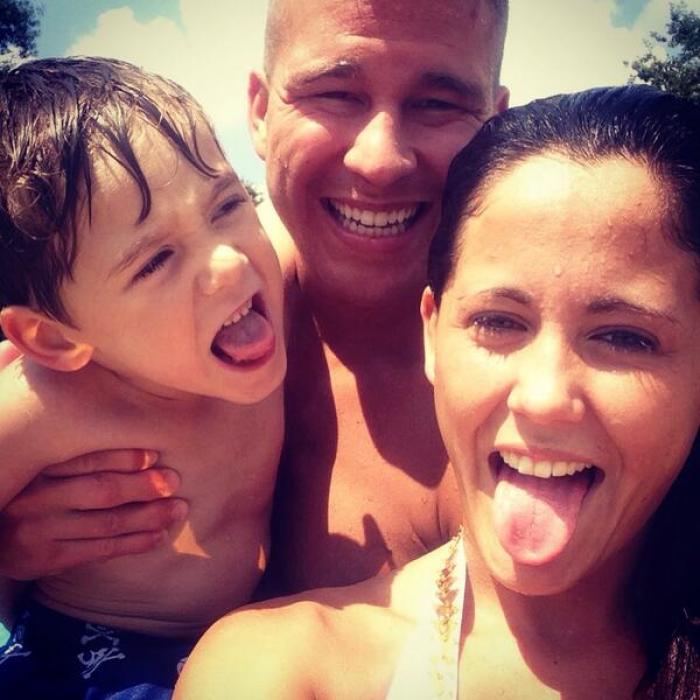Jenelle Evans, Nathan Griffith, and her son Jace.