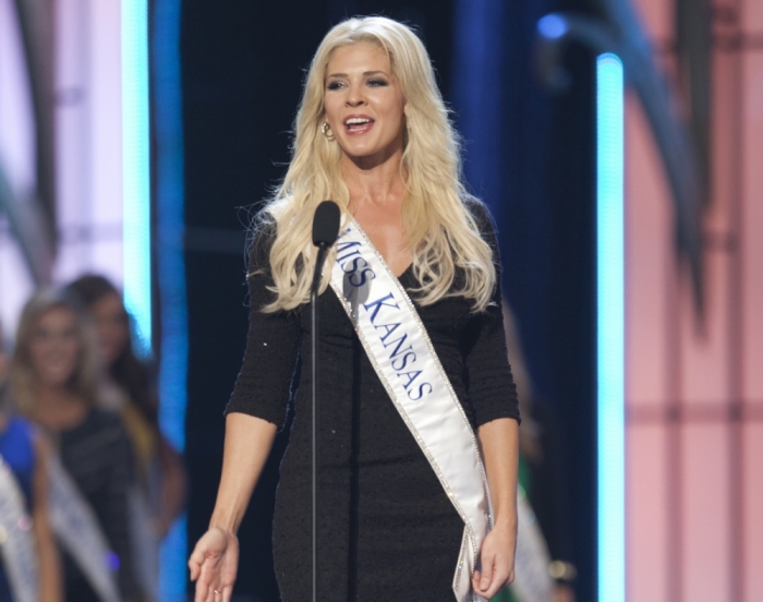 Miss America 2014 contestant, Miss Kansas Theresa Vail, competes in a preliminary round during the Miss America Pageant in Atlantic City, New Jersey, September 10, 2013. Miss America will be crowned during the final ceremony on Sunday, September 15.